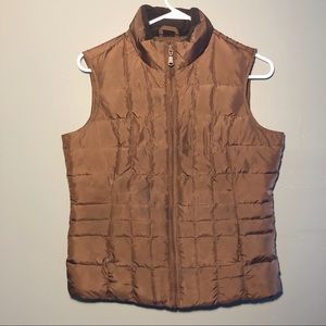 Eddie Bauer Goose Down Brown Puffer Vest